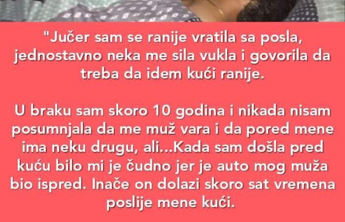 “Jučer sam se ranije vratila sa posla…