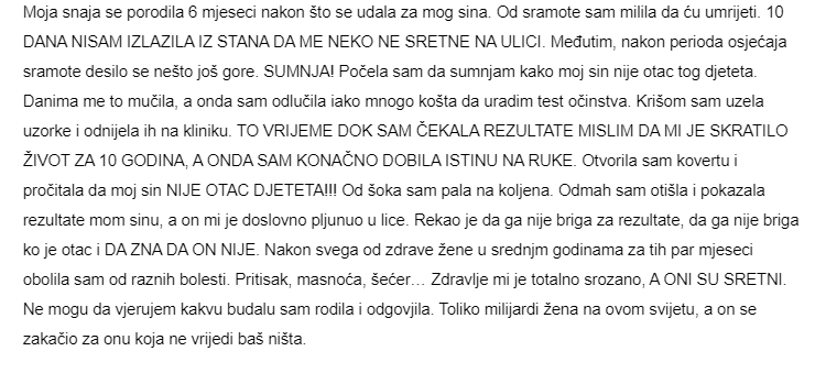 ISPOVIJEST:Moja snaja se porodila 6 mjeseci nakon što se udala za mog sina. Od sramote sam mislila da ću umrijeti.