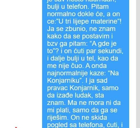 Ispovijest: Taxisat sam i jedno veče mi ulazi čovjek od 40 god. pomalo ljut