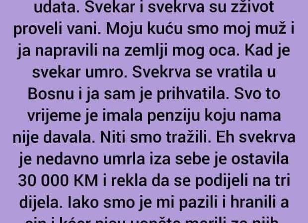 ISPOVIJEST: Ćao ovako, svekar i svekrva imaju dva sina i kćerku .  Jedan sin je moj muž, drugi je isto oženjen, a kćerka je udata.