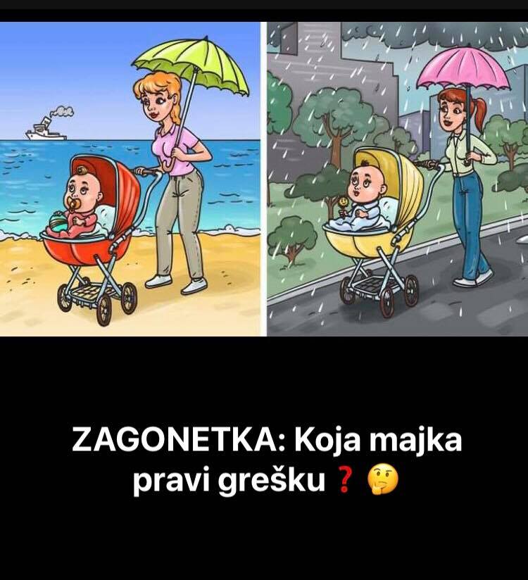 Koja majka ovdje pravi grešku, pogledajte rješenje zagonetke