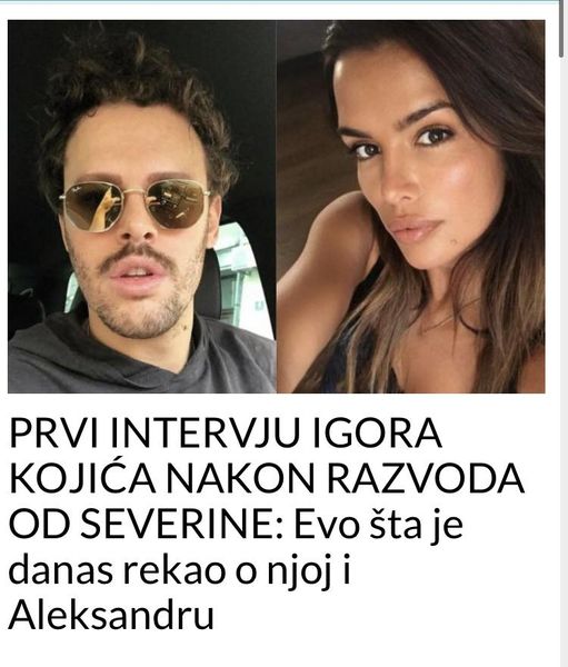 POGLEDAJTE PRVI INTERVJU IGORA KOJIĆA NAKON RAZVODA OD SEVERINE!