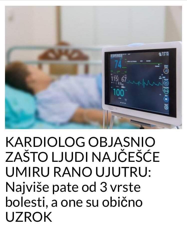 POGLEDAJTE KOJE 3 BOLESTI SU NAJČEŠĆI UZROK ZAŠTO LJUDI UMIRU RANO UJUTRO